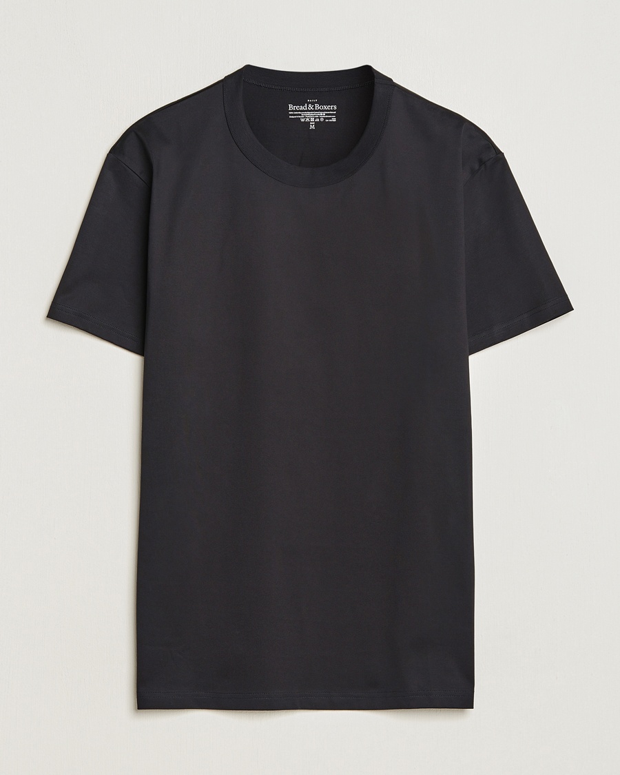 Bread & Boxers Pima Cotton Crew Neck T-Shirt Black – Noir