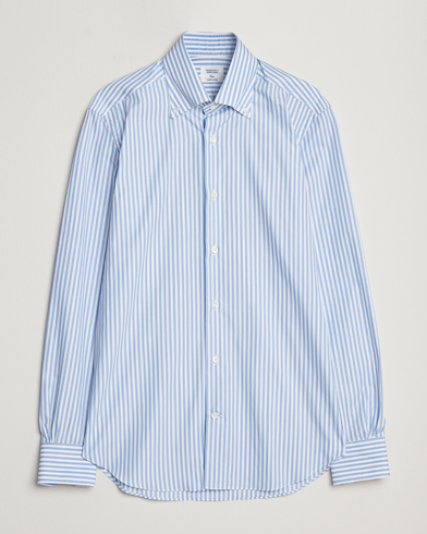 Homme | Mazzarelli | Mazzarelli | Soft Button Down Striped Shirt Light Blue