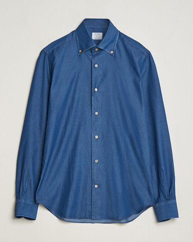 Homme | Mazzarelli | Mazzarelli | Soft Button Down Denim Shirt Blue Wash