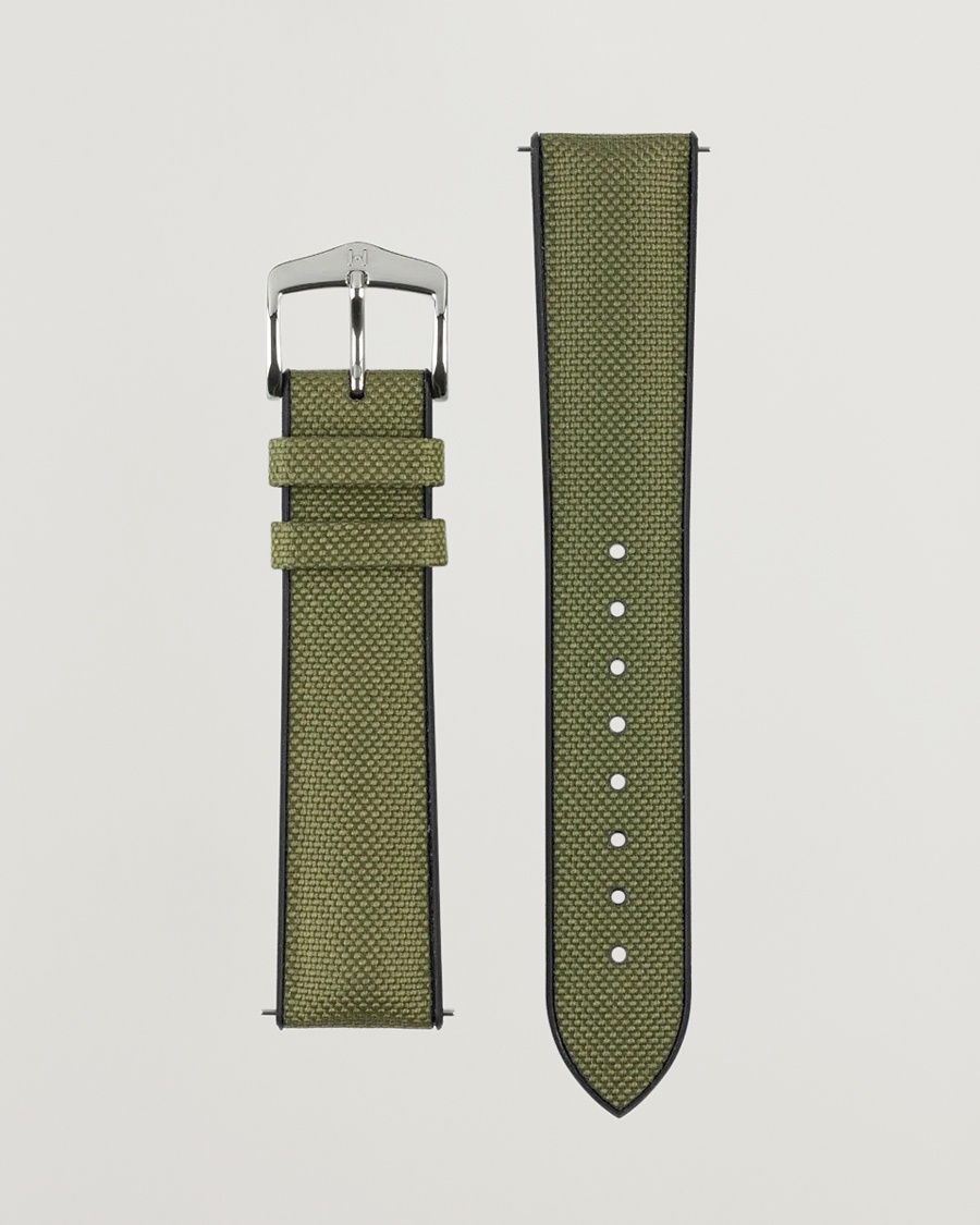 HIRSCH Arne Sailcloth Effect Performance Watch Strap Olive – Vert