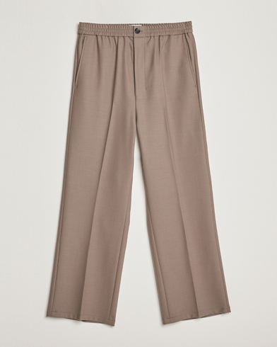 Homme | Soldes | AMI | Wool Drawstring Trousers Taupe