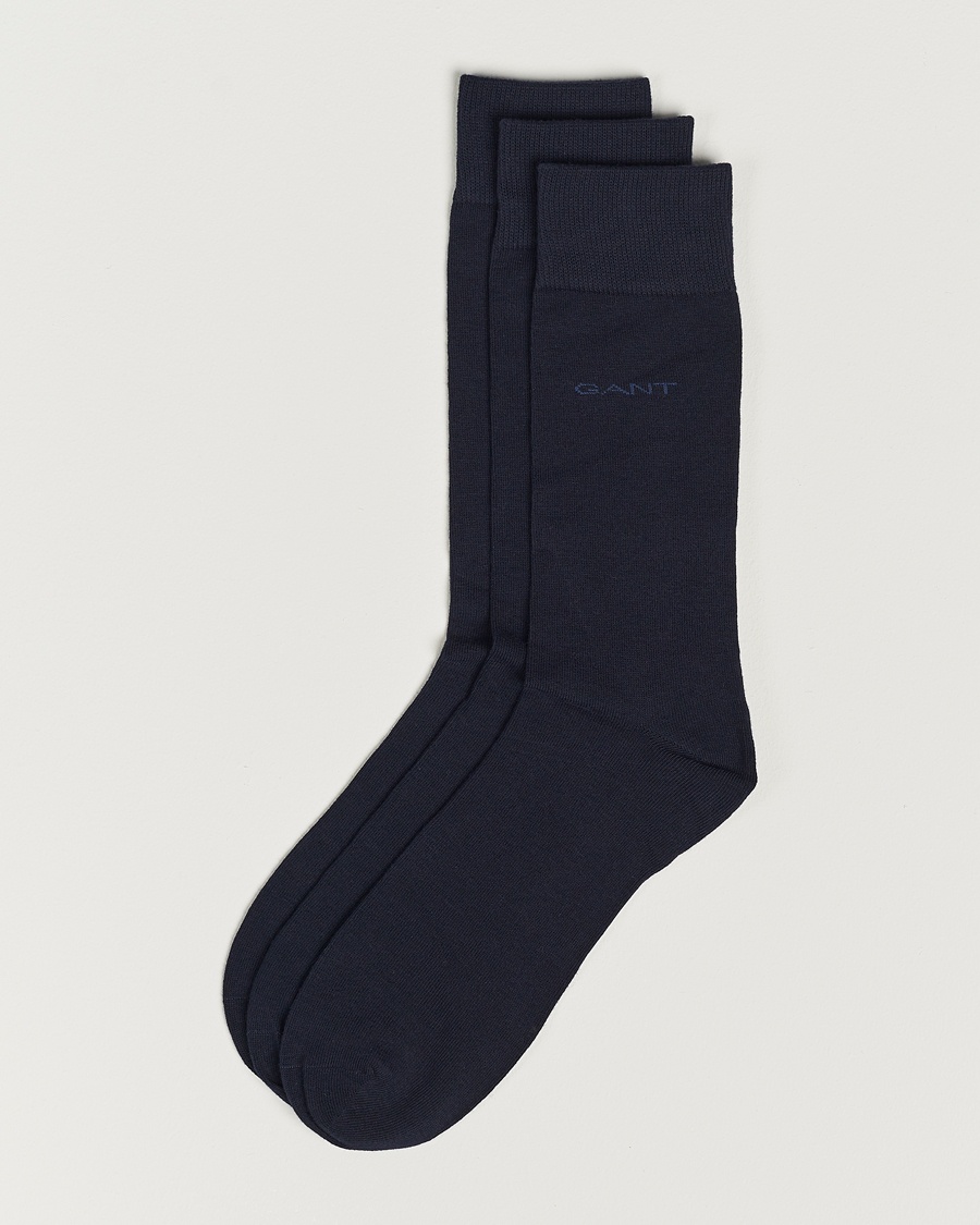 Gant 3-Pack Cotton Socks Marine – Bleu