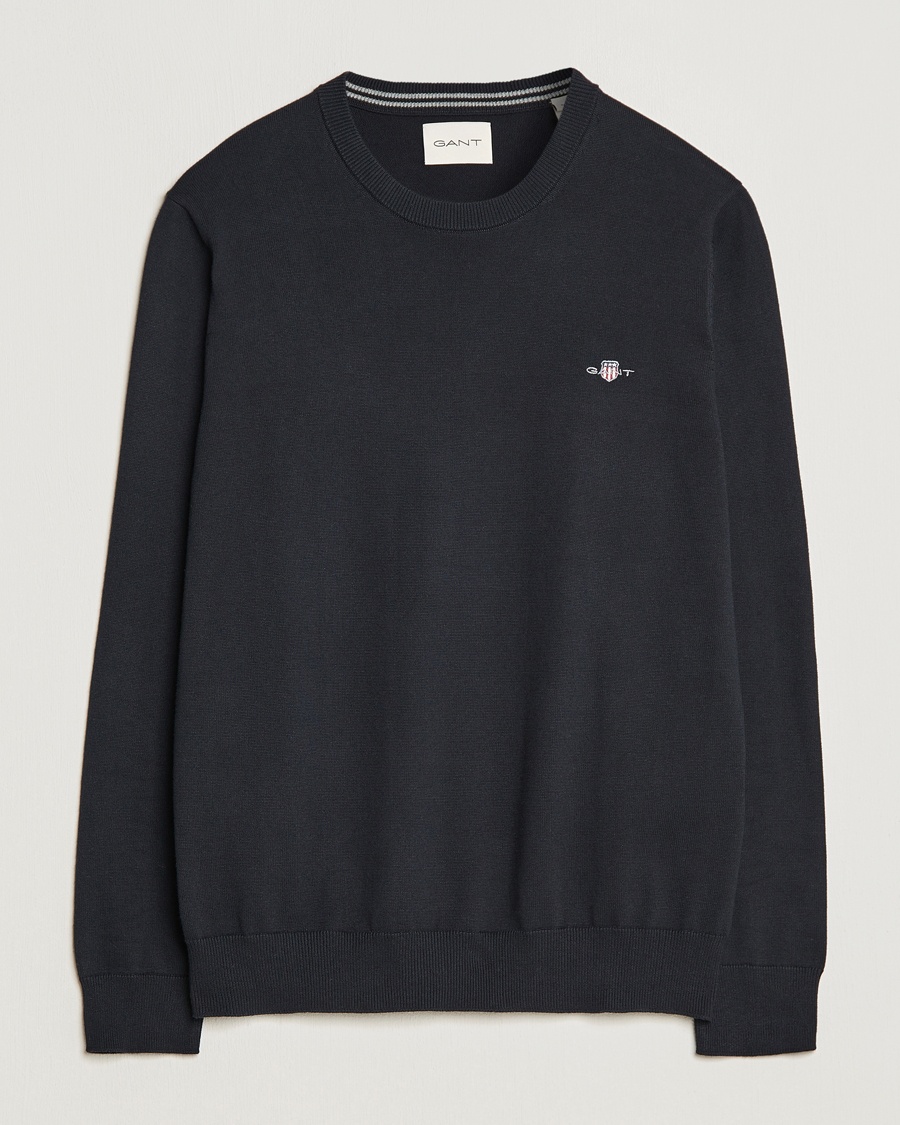 Gant Classic Cotton Crew Neck Black – Noir