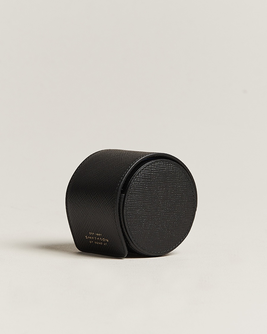Smythson Panama Single Watch Roll Black – Noir