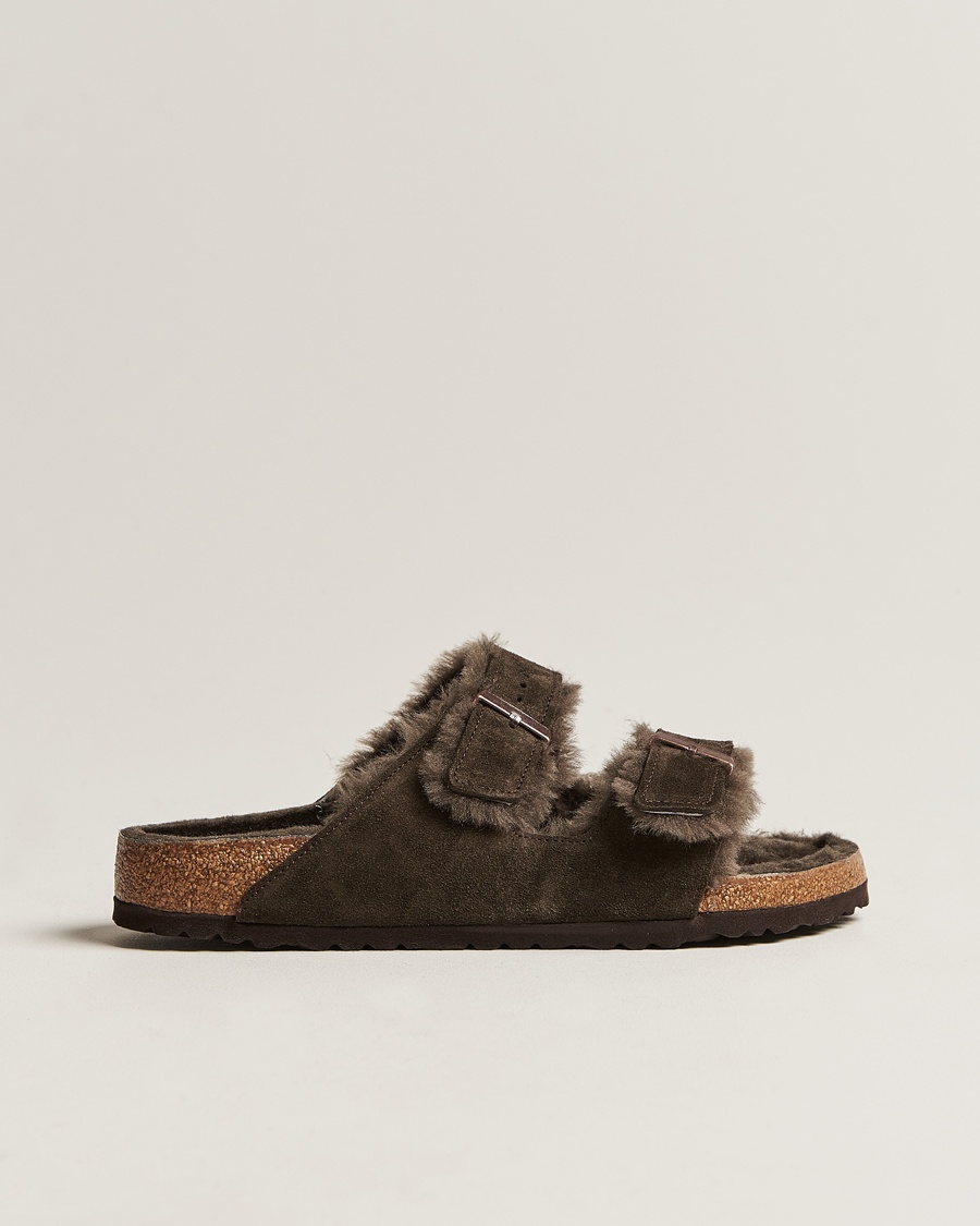BIRKENSTOCK Arizona Classic Footbed Shearling Mocha Suede – Vert