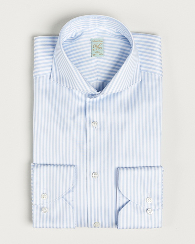 Homme | Stenströms | Stenströms | 1899 Slim Supima Cotton Stripe Shirt Blue