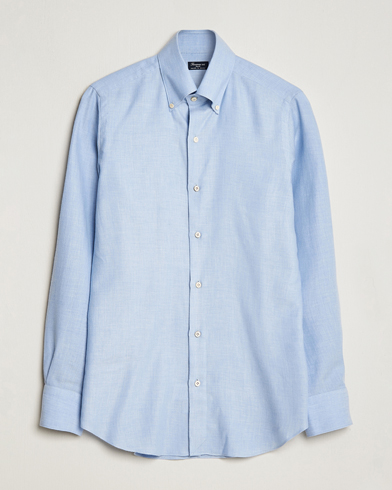 Homme |  | Finamore Napoli | Milano Slim Cashmere BD Shirt Light Blue