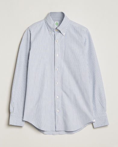 Homme |  | Finamore Napoli | Tokyo Slim Oxford Button Down Shirt Blue Stripe