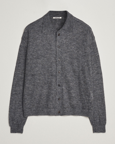 Homme | Soldes | Auralee | Kid Mohair Knit Cardigan Charcoal