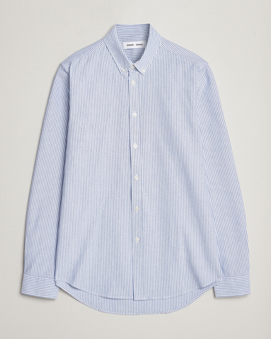 Homme |  | Samsøe & Samsøe | Liam Striped Button Down Shirt  Blue/White