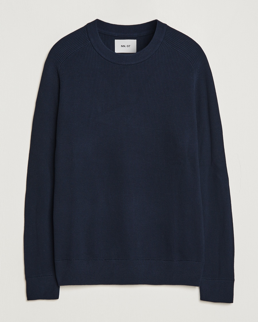 NN07 Kevin Cotton Knitted Sweater Navy Blue – Bleu