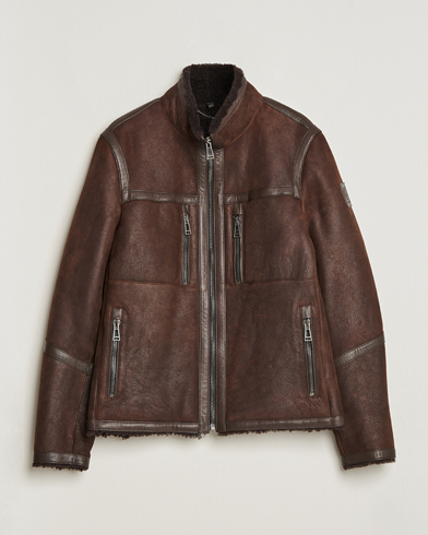 Homme | Belstaff | Belstaff | Tundra Sherling Leather Jacket Earth Brown