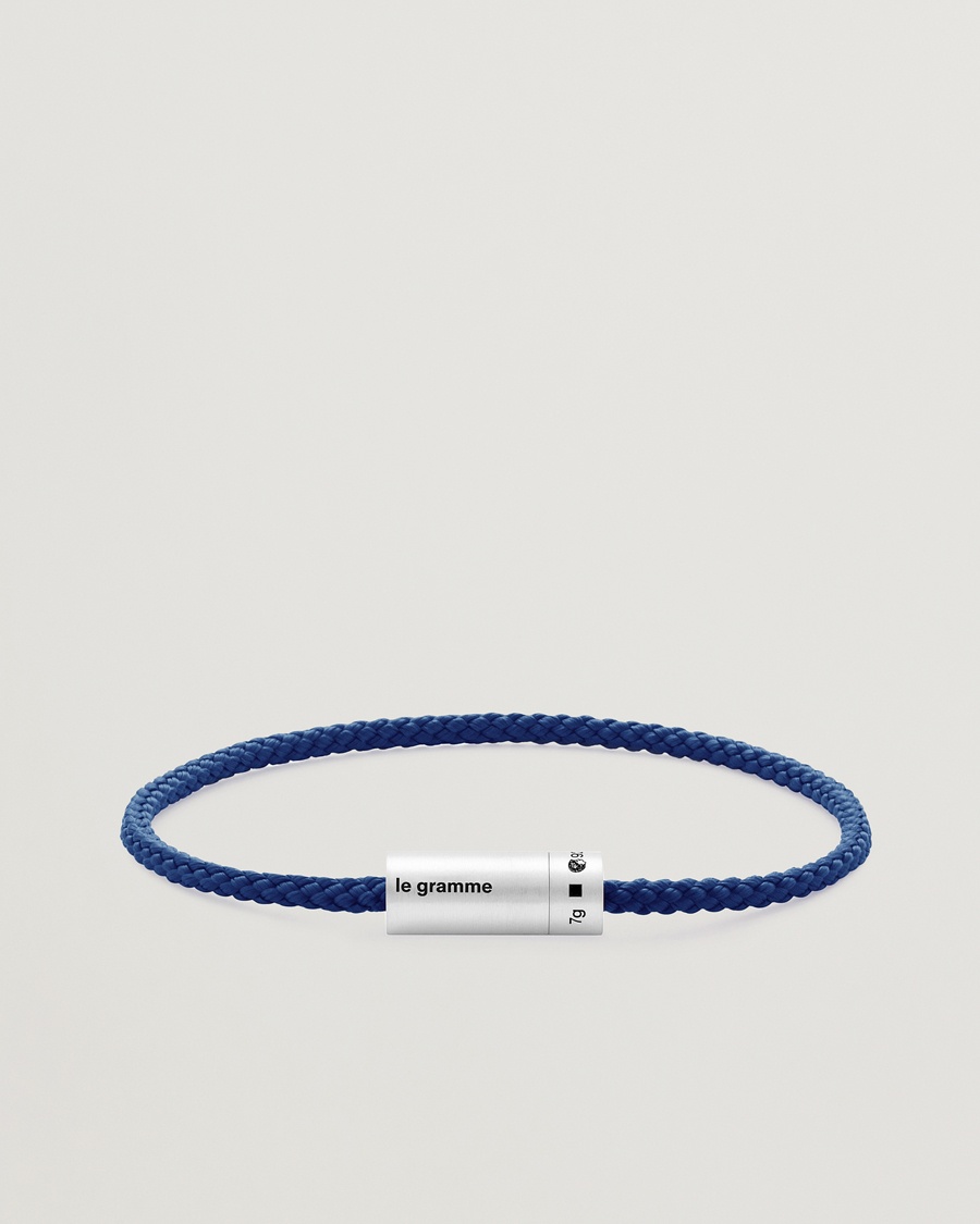 LE GRAMME Nato Cable Bracelet Blue/Sterling Silver 7g – Bleu