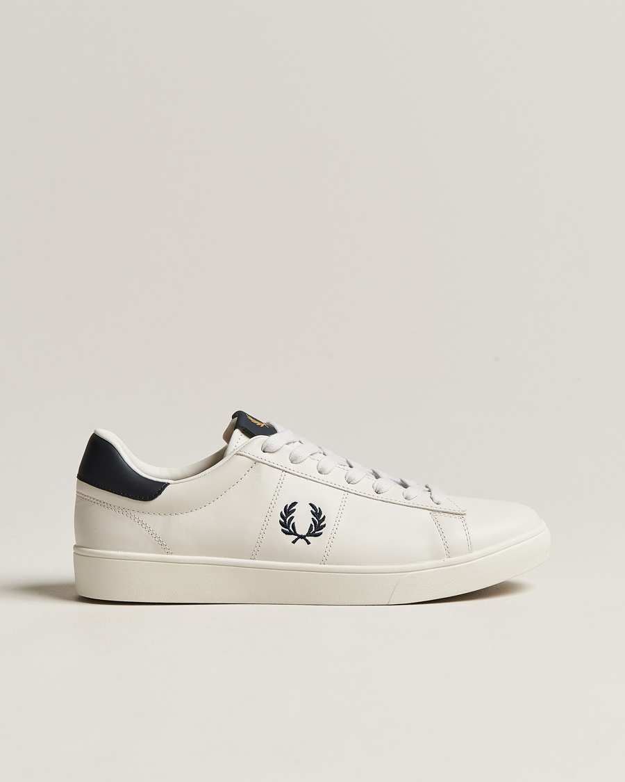 Fred Perry Spencer Leather Sneakers Porcelain/Navy – Blanc
