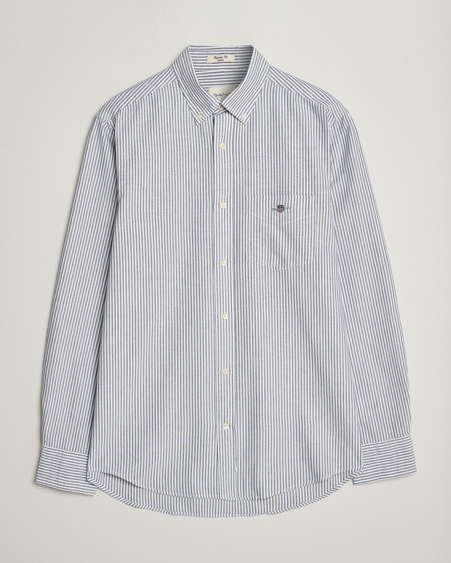 Gant Regular Fit Striped Oxford Shirt Persien Blue – Blanc