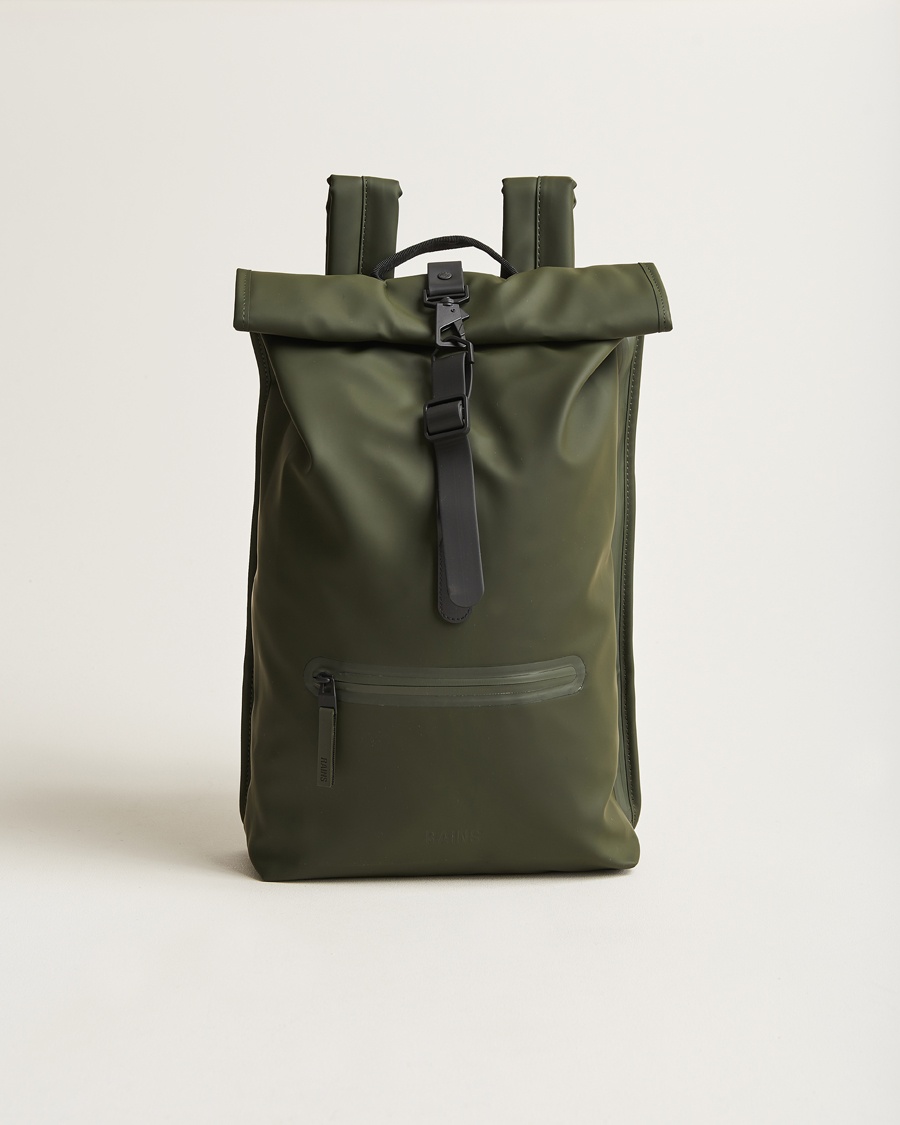 RAINS Rolltop Rucksack Green – Vert