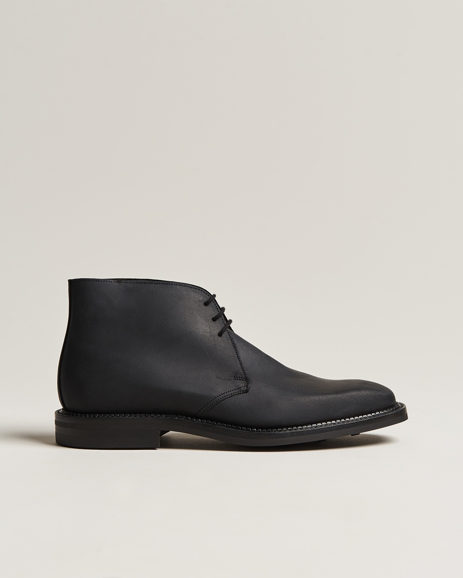 Crockett & Jones Molton Chukka Black Rough-Out Suede – Noir