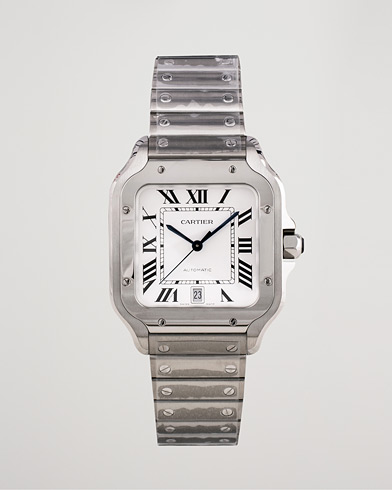 Homme | Pre-Owned & Vintage Watches | Cartier Pre-Owned | Santos De Cartier Steel WSSA0018 Steel White