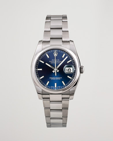Homme | Pre-Owned & Vintage Watches | Rolex Pre-Owned | Datejust 116200 Oystert Perpetual Steel Black Steel Blue