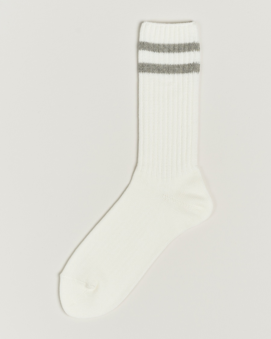 BEAMS PLUS BEAMS PLUSSchool Boy SocksWhite/Grey – Blanc