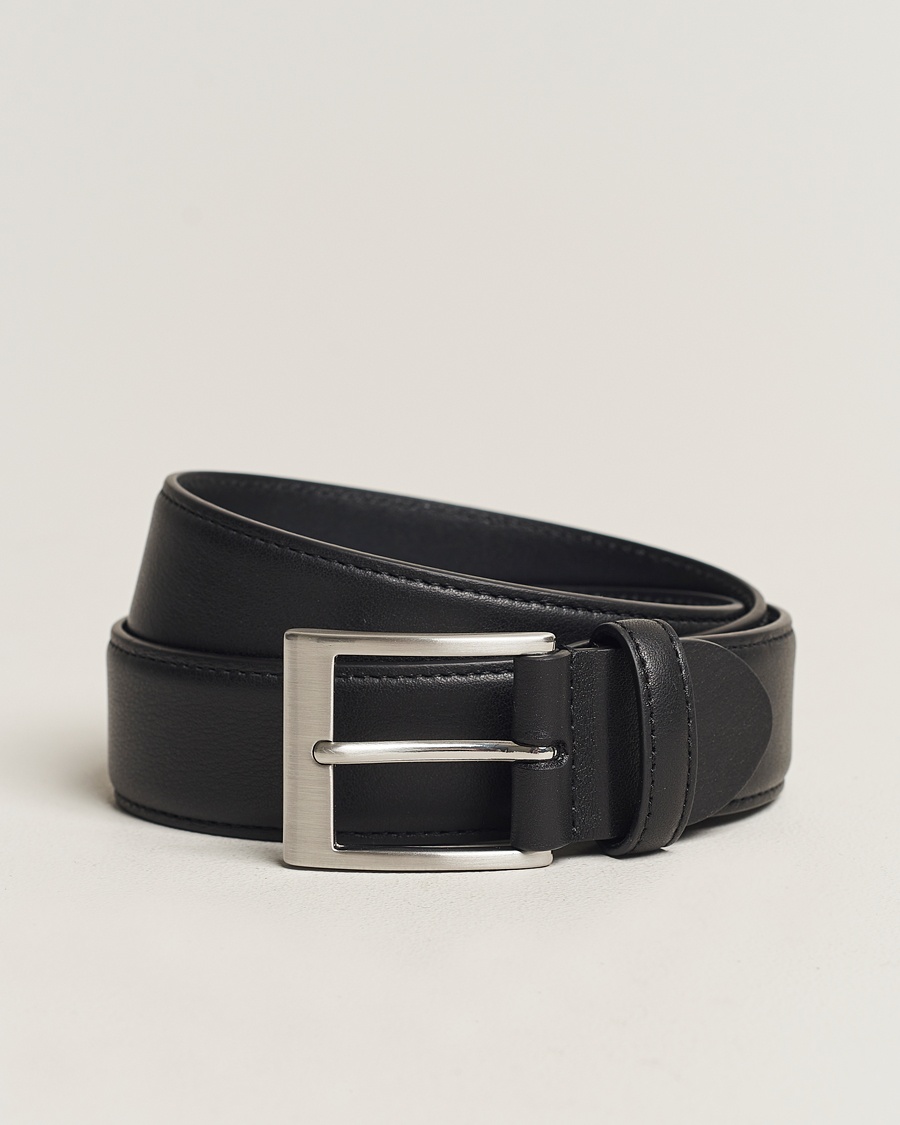 Canali Classic Leather Belt Black Calf – Noir