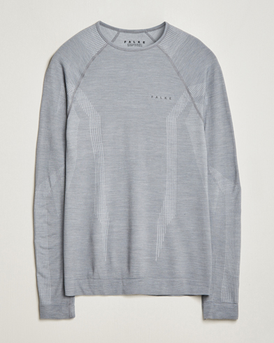 Homme | Sous-vêtements thermiques | Falke Sport | Falke Long Sleeve Wool Tech Shirt Grey Heather
