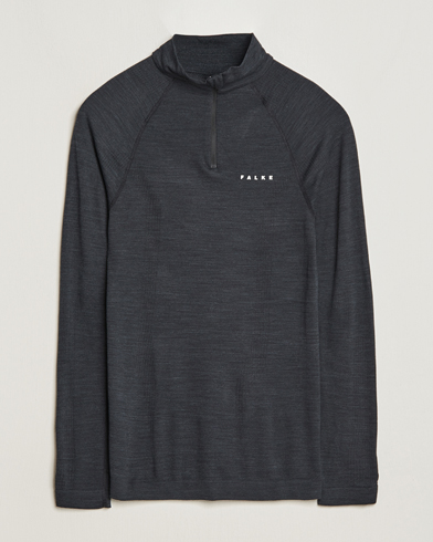 Homme | Sous-vêtements thermiques | Falke Sport | Falke Long Sleeve Wool Tech half Zip Shirt Black