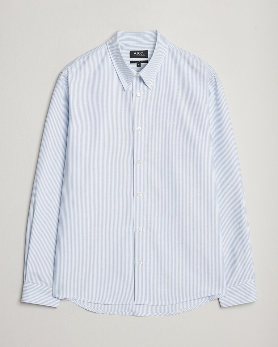 A.P.C. Greg Striped Oxford Shirt Blue/White – Bleu