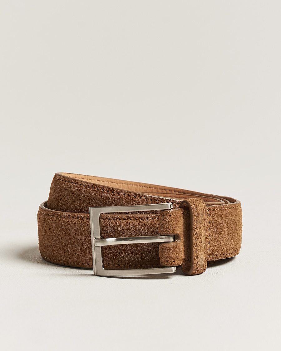 Loake Shoemakers William Suede Belt Tan – Marron