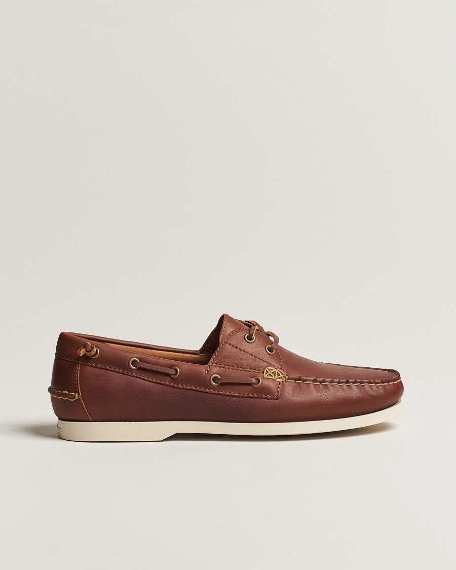 Polo Ralph Lauren Merton Leather Boat Shoe Tan – Marron
