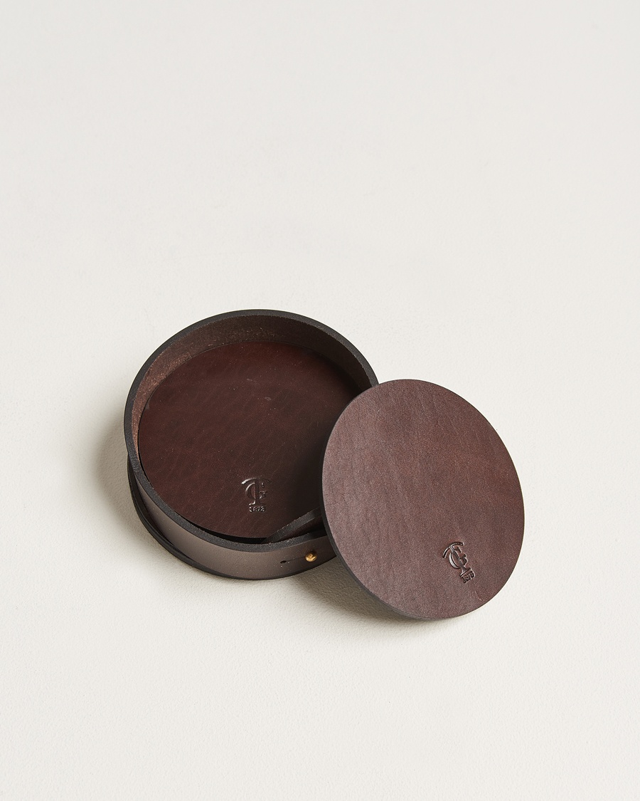 Tärnsjö Garveri Leather Coaster Set 006 Dark Brown – Marron