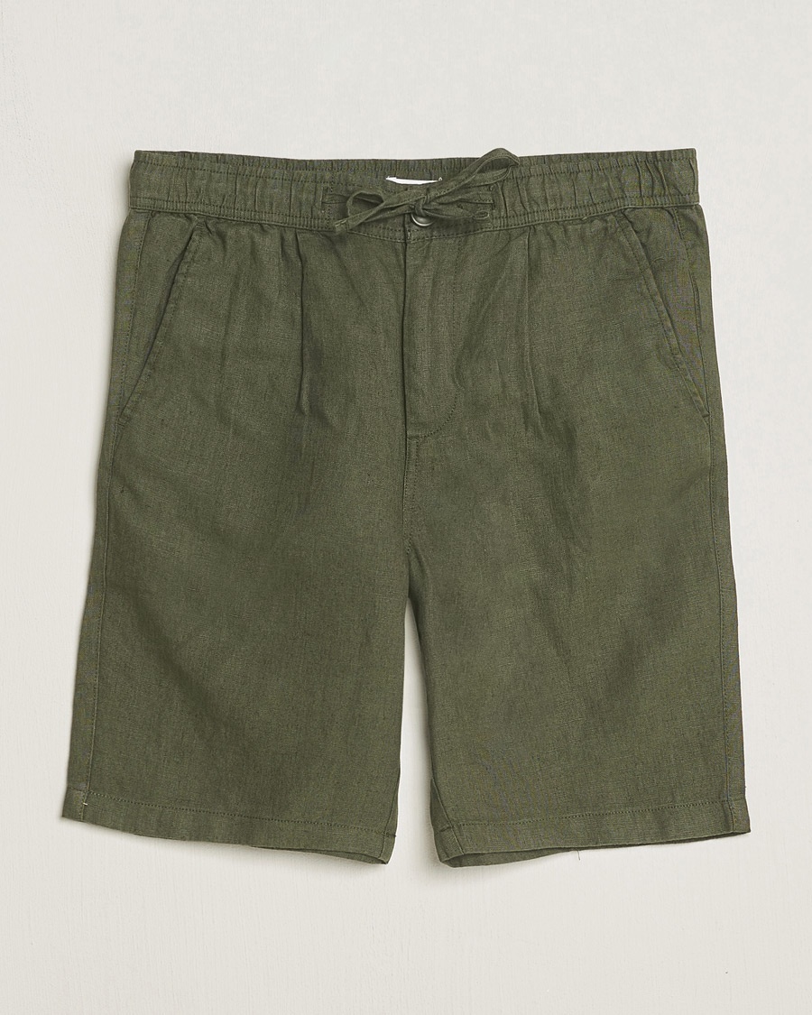 KnowledgeCotton Apparel Loose Linen Shorts Burnt Olive – Vert