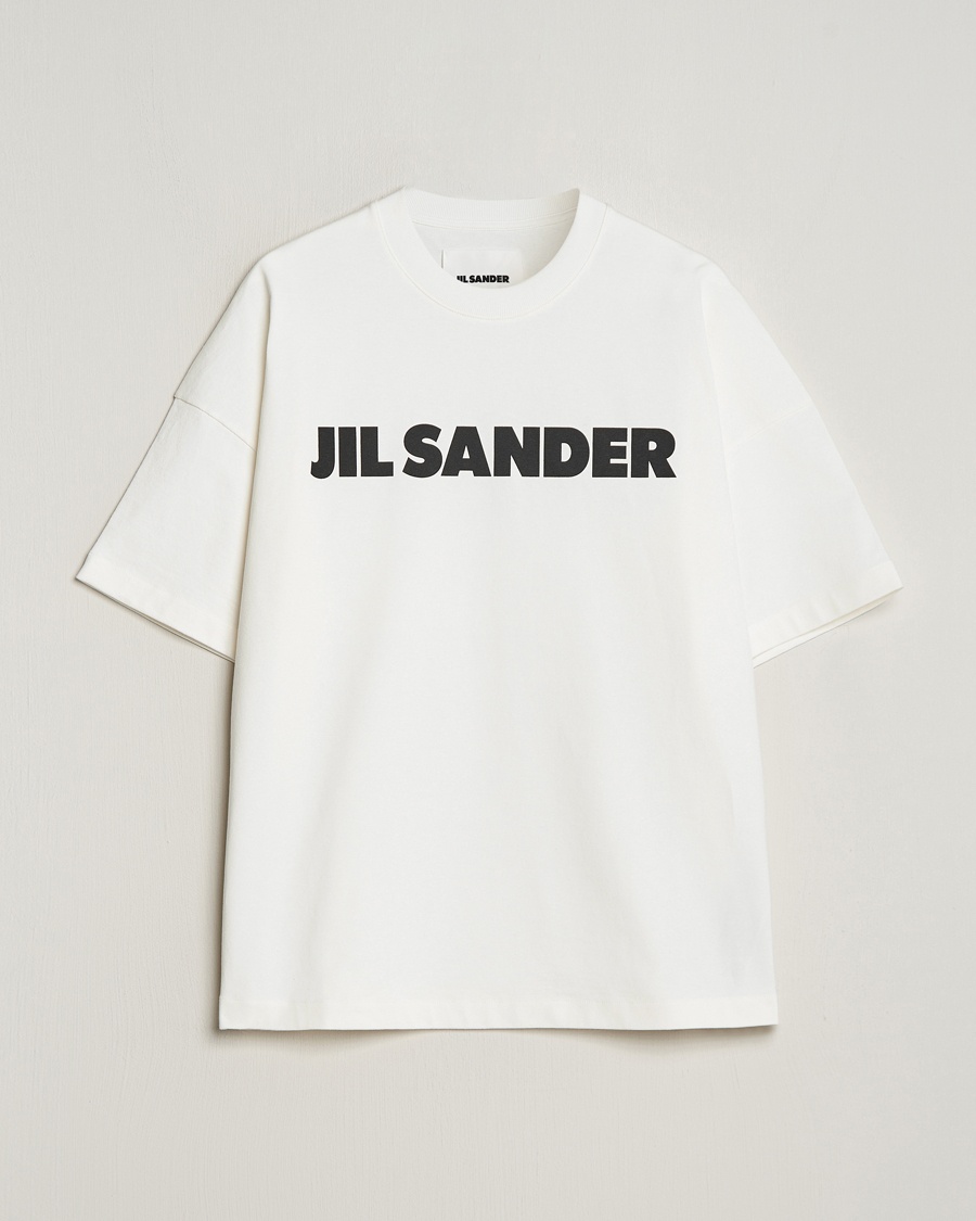 Jil Sander Round Collar Logo T-Shirt White – Blanc