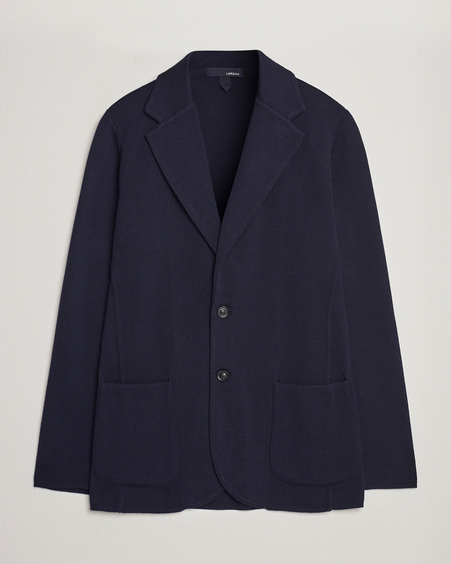 Lardini Knitted Wool Blazer Navy – Bleu