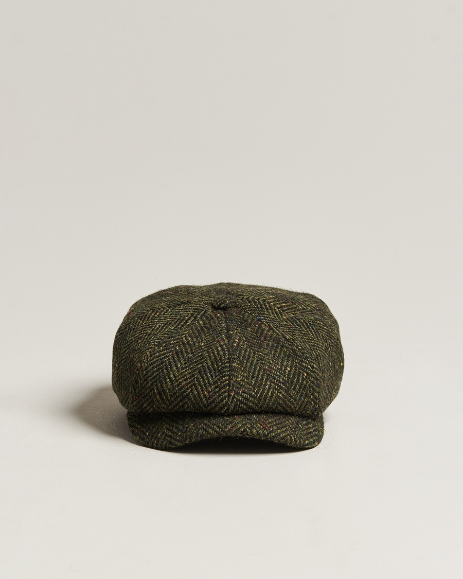 Wigéns Newsboy Retro Donegal Wool Dark Green – Vert