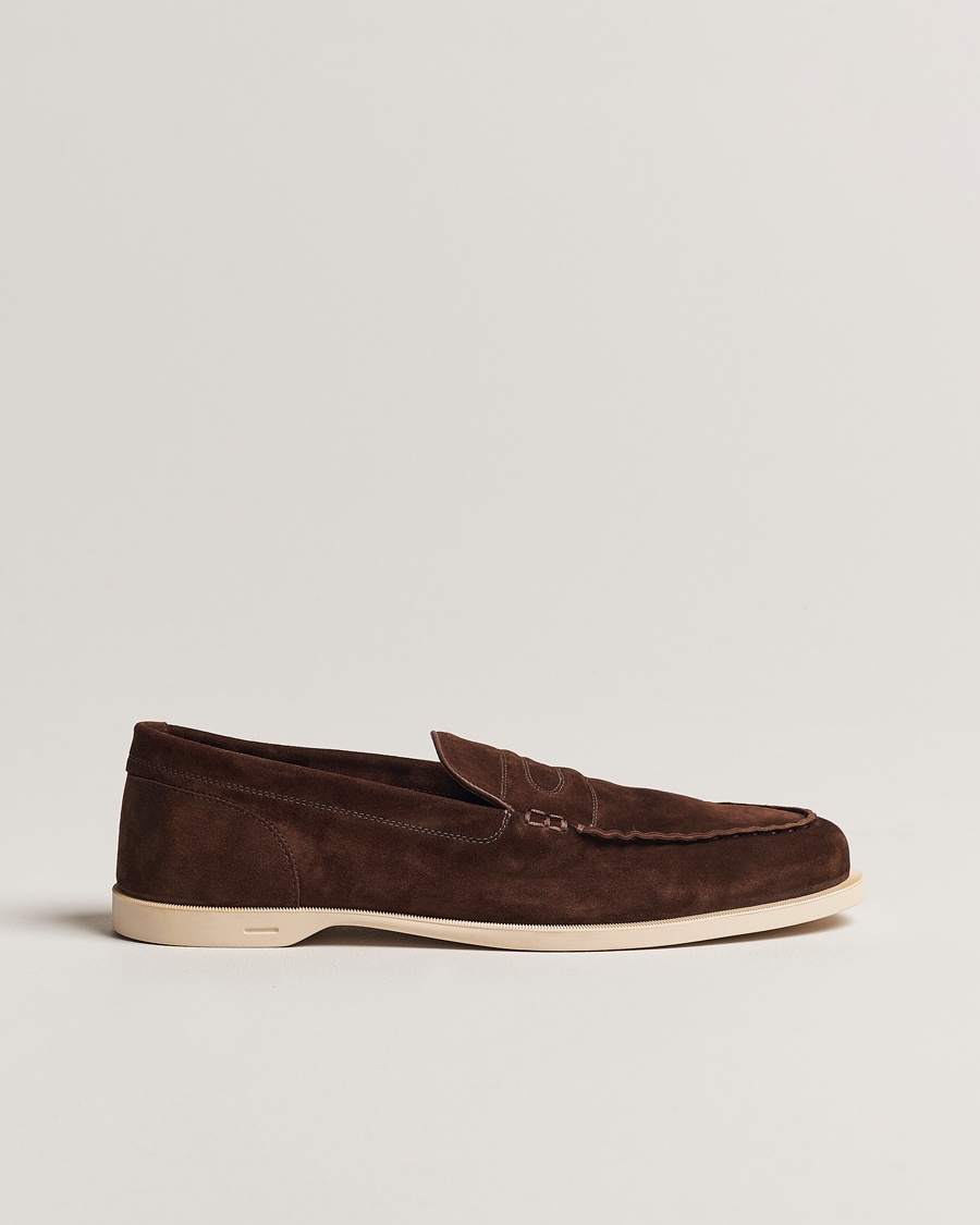 John Lobb Pace Summer Loafer Dark Brown Suede – Marron