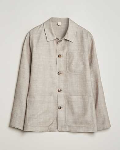 Homme |  | Altea | Wool/Linen Chore Jacket Light Beige
