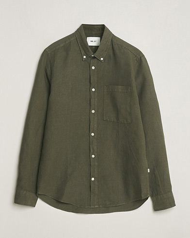  Arne Linen Shirt Capers Green