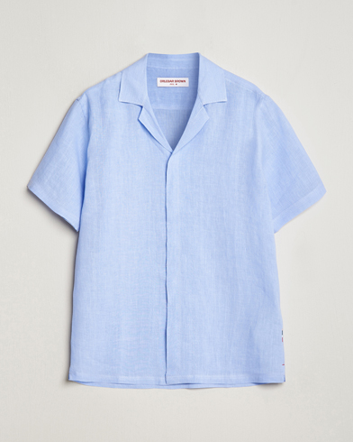  Maitan Short Sleeve Linen Shirt Soft Blue