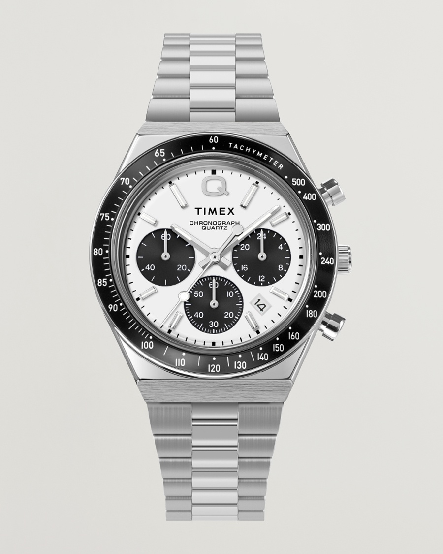 Timex Q Chronograph 40mm White Dial – Blanc