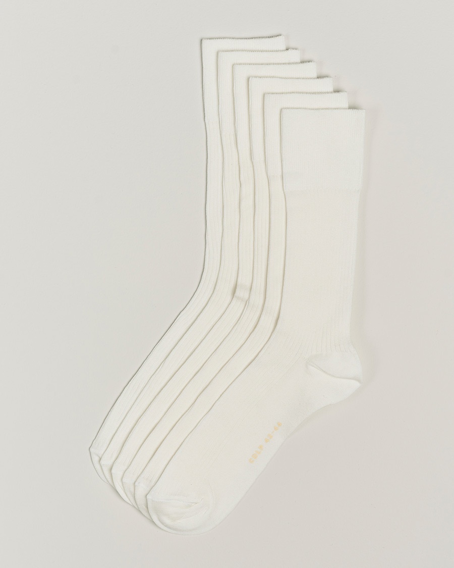 CDLP 6-Pack Cotton Rib Socks White – Blanc
