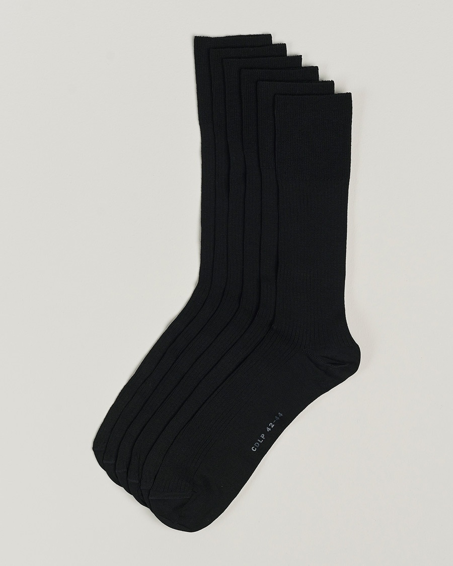 CDLP 6-Pack Cotton Rib Socks Black – Noir