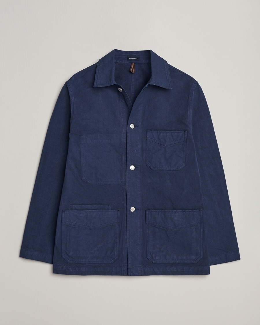 Drake's Duck Cotton Canvas Chore Jacket Navy – Bleu