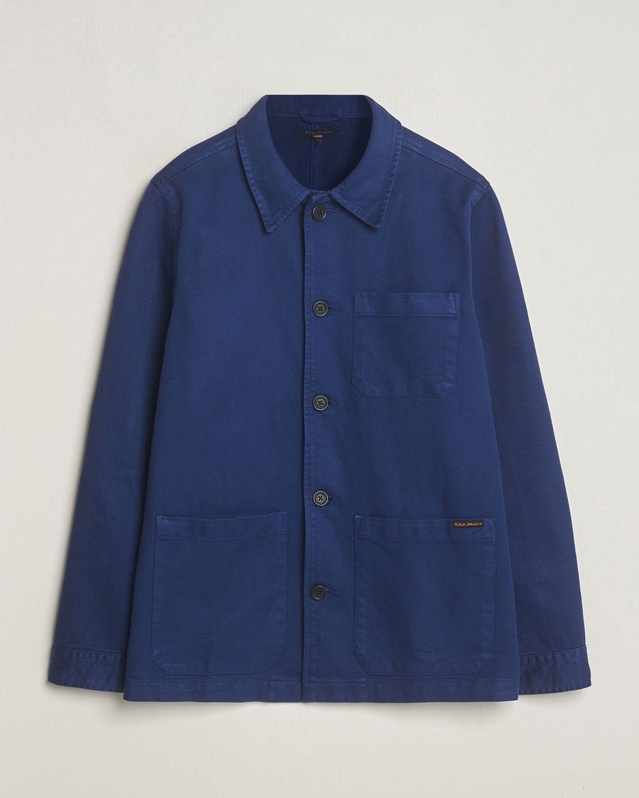 Nudie Jeans Barney Worker Overshirt Mid Blue – Bleu
