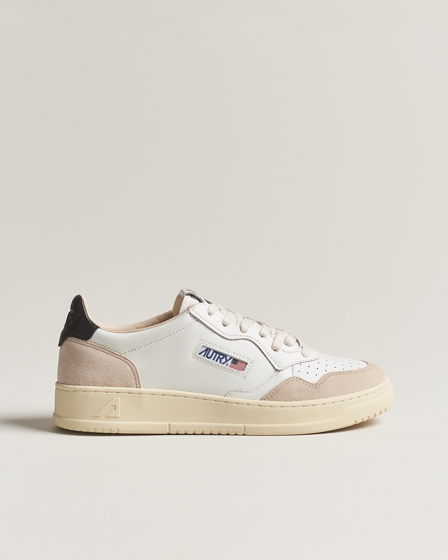 Autry Medalist Low Leather/Suede Sneaker White/Black – Blanc