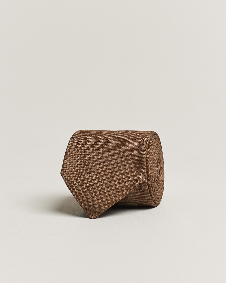 Amanda Christensen Amanda ChristensenHopsack Linen 8cm TieBrown – Marron