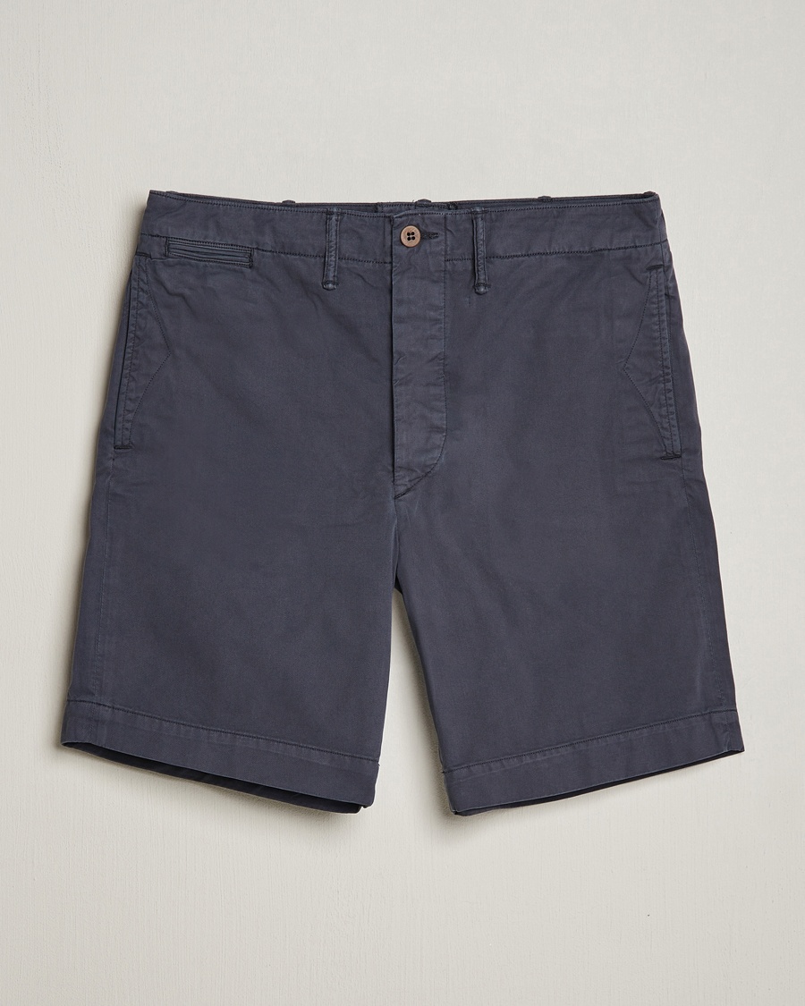 RRL Officers Flat Shorts Navy – Bleu