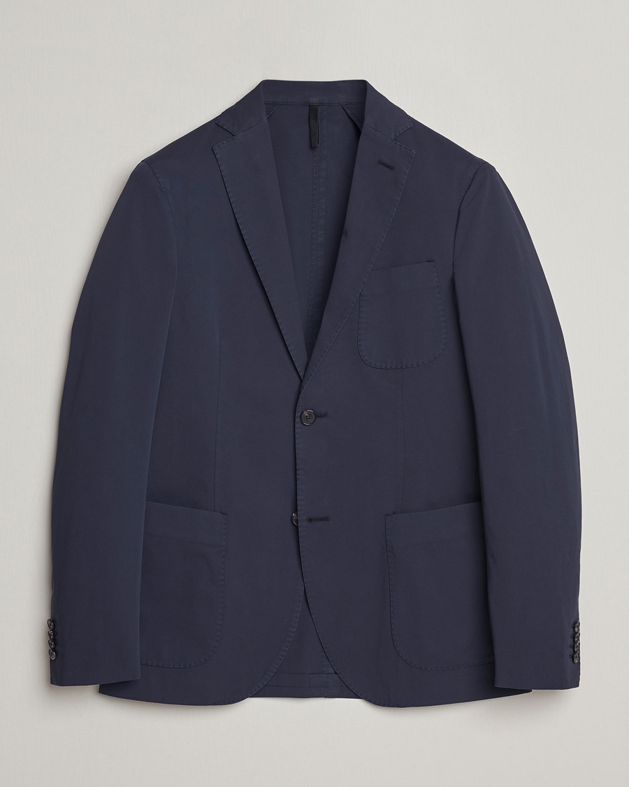 Incotex Unconstructed Comfort Cotton Blazer Navy – Bleu