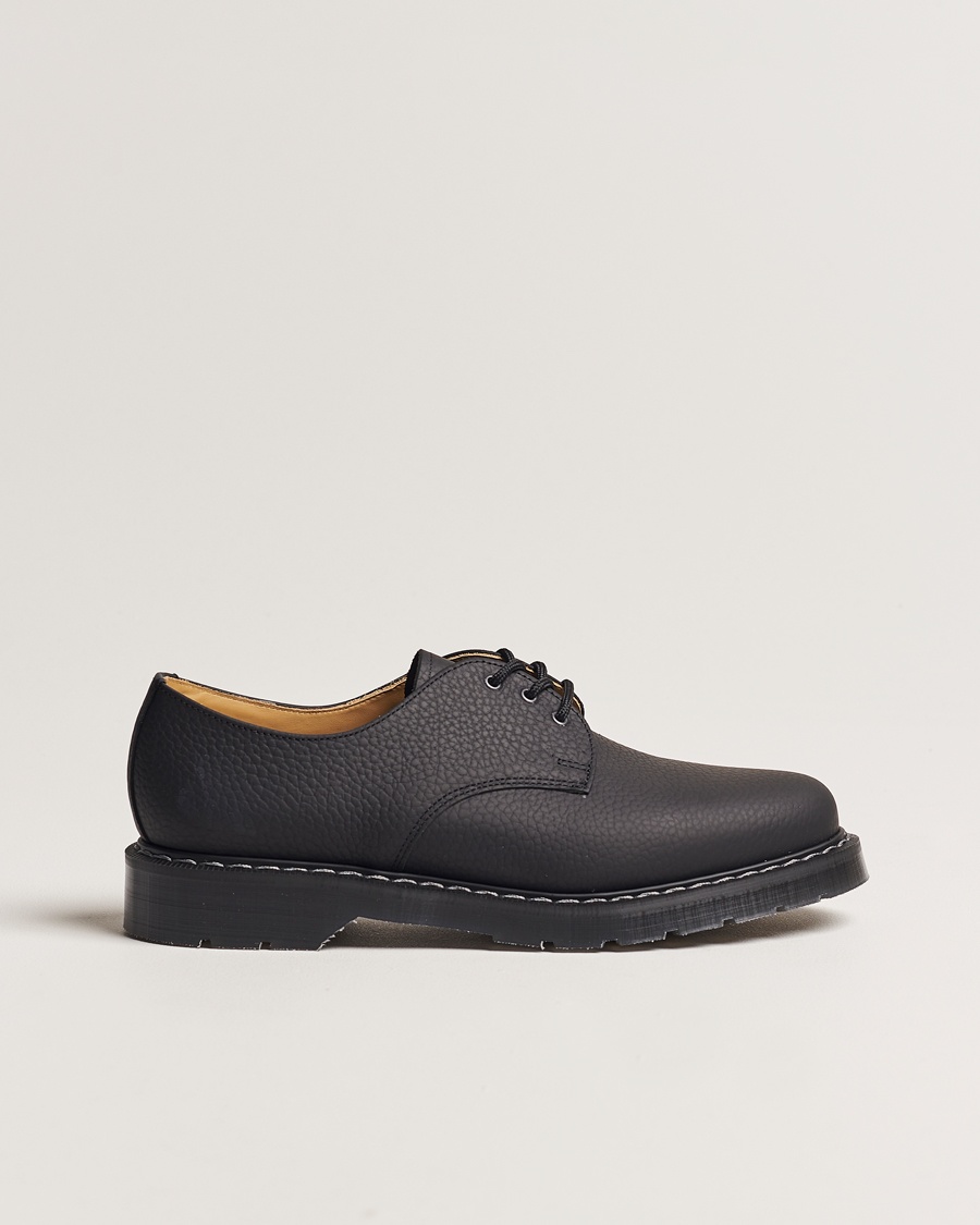 Solovair 3 Eye Gibson Shoe Black Grain – Noir