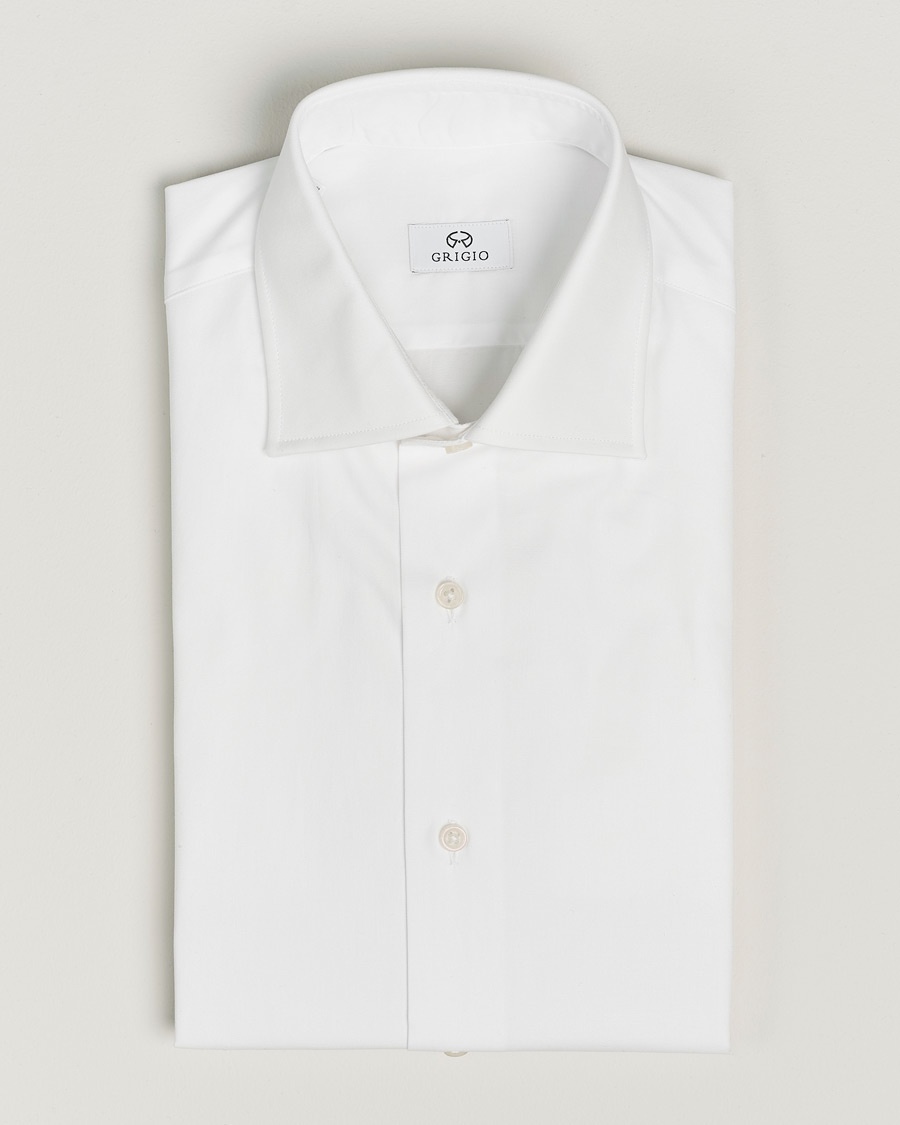 Grigio Cotton Twill Dress Shirt White – Blanc